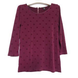Ann Taylor Velvet Dot Shirt XS Blouse Top
